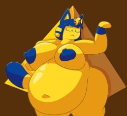 animal_crossing ankha bbw big_ass big_breasts breasts bubble_butt chip_at_night cleavage female furry huge_ass huge_breasts obese overweight tagme thick_thighs wide_hips