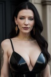 ai_generated big_ass big_breasts cate_blanchett celebmorphs celebrity curvy emo goth hela jewelry marvel tagme tattoo thor_(series)