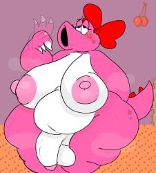 1futa 1girls anthro ass balls bbw big_breasts big_nipples big_penis big_thighs birdo black_eyes bow breasts chubby disksystems fat female futanari half-closed_eyes mario_(series) nintendo nipples penis red_bow sagging_breasts tail thick thick_hips thick_thighs thighs wide_hips