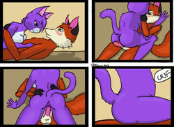 anthro boobytrapzap canine feline female fox fur furry male penis purple red student teacher vaginal_penetration vulpes