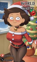 ai_generated amphibia amphibian boonchuy mrs._boonchuy oum_boonchuy santa_bikini santa_claus santa_claus_(cosplay) santa_costume santa_hat santa_suit world_all_waifu