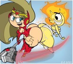 ass ass_to_ass female jimmy_two-shoes large_ass multiple_girls thick_ass thick_thighs zoda-z