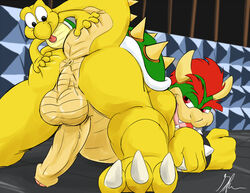 2boys anus ass balls big_balls big_penis bowser color fingers gay glenn green_shell grin hand hands koopa koopa_troopa lilglenndoggy male male_only mario_(series) nintendo penis presenting red_eyes shell size_difference spiky_shell super_mario_bros. tail tongue uncut unknown_gender yaoi