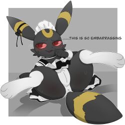 absurd_res clothing eeveelution english_text feet female feral foot_focus generation_2_pokemon hi_res legwear maoegou nintendo paws pokemon pokemon_(species) presenting soles solo text thighhighs toes umbreon