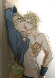 2boys blonde_hair dio_brando father_and_son gay giorno_giovanna incest jojo's_bizarre_adventure kissing male male/male male_only masturbation muscular_male stardust_crusaders vento_aureo yaoi