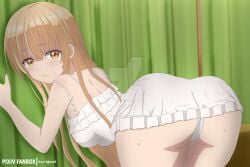 ai_generated ass blush looking_back otonari_no_tenshi-sama_ni_itsu_no_mani_ka_dame_ningen_ni_sarete_ita_ken sex shiina_mahiru sweat white_panties