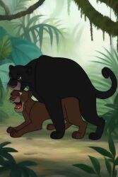 ai_generated bagheera bagheera_(jungle_book) black_panther disney doggy_style dominant_male feline female_penetrated feral feral_on_feral feral_only feral_penetrated feral_penetrating feral_penetrating_feral implied_penetration looking_pleasured male/female male_penetrating male_penetrating_female mounted_from_behind mounting panther pantherine penetration penile_penetration smaller_female straight submissive_female the_jungle_book