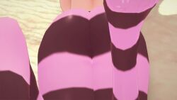 3d aged_up animated ass ass_focus beach beatrice_(re:zero) blonde_hair breasts close-up clothing fat_ass feet female female_solo foot_focus from_behind huge_ass iridiusk koikatsu large_breasts long_hair pantyhose re:zero_kara_hajimeru_isekai_seikatsu solo striped_legwear tagme teasing video