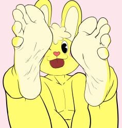 5_toes barefoot bunny cuddles cuddles_(htf) cute_feet cyborg-steve edit feet feet_up foot_fetish foot_focus fuckboy furry happy happy_tree_friends humanoid_feet inviting lagomorph legs_apart legs_held_open legs_spread legs_up leporid mondo_media multicolored_soles presenting_feet rabbit soles toes yellow_fur