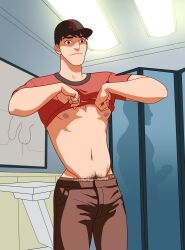 bara big_hero_6 big_hero_6:_the_series clothing disney inmomakuro male male_nipples male_only male_pubic_hair marvel muscular_male nipples tadashi_hamada