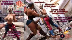 3d athletic_futanari baseball_bat big_balls big_breasts big_penis clothed clothing comic comic_panel dc dc_comics diana_prince dickgirl futanari harleen_quinzel harley_quinn harley_quinn_(suicide_squad_game) high_resolution huge_breasts huge_cock injustice_2 ladyabysso makeup muscular_futanari olive_skin story suicide_squad suicide_squad:_kill_the_justice_league superheroine tan_skin text text_box text_bubble veiny_penis wonder_woman wonder_woman_(suicide_squad_game)