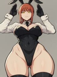 ai_generated ass_visible_through_thighs black_legwear black_leotard black_thighhighs bunny_costume bunny_ears bunny_girl bunnysuit chainsaw_man child_bearing_hips gloves hands_up hartman_hips hip_dips huge_breasts hylian_r34 large_breasts leotard looking_down makima_(chainsaw_man) playboy_bunny pussy_visible_through_clothes pussy_visible_through_leotard red_eyes skindentation slender_waist slim_waist tagme thick_thighs thick_thighs_save_lives thighhighs thighs thin_waist tie tiny_waist viewed_from_below voluptuous voluptuous_female weird_eyes wide_hips worm's-eye_view