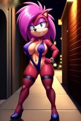 ai_generated ass breasts breasts hips magenta_fur nippels oiled pink_hair sega shiny_skin sonia_the_hedgehog sonic_(series) sonic_the_hedgehog_(series) sonic_underground tagme two_tone_body