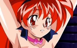 1girls 90s akira_(viper) animated blush breasts choker closed_eyes crying female female_only game_cg long_hair nipples open_mouth pc-98_(style) red_hair ribbon ribbon_choker sogna solo sweat tearing_up tears teeth very_long_hair viper_(series) viper_gtb