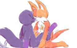 catnip_(pachi_rizuu) critters_(poppy_playtime) cum cum_on_penis dogdaze_(pachi_rizuu) furry_only kissing kissing_while_penetrated masturbation no_humans orange_body orange_fur orange_skin poppy_playtime poppy_playtime_(chapter_3) purple_body purple_fur purple_skin simple_background simple_shading smiling_critters tongue tongue_out white_background