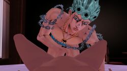 1boy 1girls 3d 3d_model explicit female female_pov fingering giorno_giovanna hotel jojo's_bizarre_adventure male pleasured pov pretty_boy pussy vento_aureo