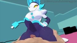 1boy 1futa 3d animated anthro anthro_on_human balljob balls_on_penis big_ass big_breasts big_penis cowgirl_position deltarune deltarune_chapter_2 frotting furry futa_is_bigger futanari human low_framerate_animation penis rubbing_penis tagme tasque_manager_(cryptiacurves) tasque_manager_(deltarune) thick_thighs turborenegade video