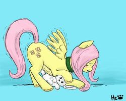 angel_(mlp) blush closed_eyes cutie_mark equine fluttershy_(mlp) friendship_is_magic furry futanari hair hannahugs herm humping intersex kinkiepinkiepie my_little_pony pegasus penis pink_hair plain_background smooth_skin wings