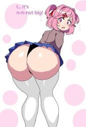 1girls ass ass_focus big_ass black_panties blush doki_doki_literature_club female looking_at_viewer natsuki_(doki_doki_literature_club) pink_hair tagme tanukisan9997