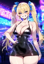 1girls ai_generated alternate_breast_size artstyle_imitation blonde_hair blue_eyes breasts female floox goddess_of_victory:_nikke high_resolution laplace_(nikke) large_breasts latex light-skinned_female light_skin long_hair naughty_face stable_diffusion thiccwithaq_(ai_style) thick_thighs twintails wide_hips