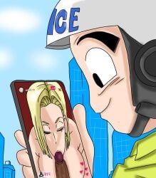 1girl 1girl2boys 1girls 2boys 2boys1girl android android18art android_18 android_girl big_breasts black_cock black_dick black_eyes black_guy black_male black_man black_penis blonde_female blonde_hair blonde_hair_female blowjob blue_eyes blue_eyes_female blue_sky blue_sky_background cheating cheating_female cheating_wife city city_background cityscape closed_eyes dark-skinned_male dark_penis dark_skin dragon_ball dragon_ball_super dragon_ball_z earring earrings eyelashes female heart hearts huge_boobs huge_breasts husband husband_and_wife krillin kuririn large_boobs large_breasts light-skinned_female light-skinned_male light_skin livestream milf mother police police_hat police_officer police_uniform sky_background smile smiling sucking_tip watch watching watching_sex watching_video wife