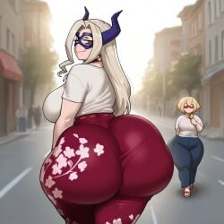 1girls ai_assisted ai_generated big_ass big_breasts civitai curvy fat_ass forbidden_pants huge_ass kalagod mount_lady my_hero_academia tagme thick_ass thick_thighs wide_hips