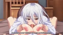 animated animated_gif breasts english_subtitles fellatio head hentai miyako_ruriko oral paizuri sei_brunehilde_gakuen_shoujo_kishidan_to_junpaku_no_panti_~kacchuu_ojousama_no_zecchou_omorashi~ white_hair