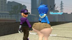 ass_jiggle ass_jiggling big_ass big_ass_(female) big_ass_cheeks big_asscheeks big_bubble_butt big_bum big_butt big_butt_(female) big_butt_cheeks blushing_male booty_shorts bubble_ass bubble_ass_(female) bubble_booty bubble_booty_(female) bubble_bum bubble_butt bubble_butt_(female) butt_jiggle butt_jiggling couple deekystjohn_(artist) humming jiggling_ass jiggling_butt kaibernation looking_at_ass looking_at_butt miles_broflovski_(deekystjohn) smg4 tari_(smg4) walking wide_ass wide_butt wide_hips