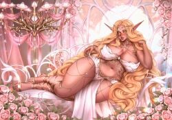 1girls 2025 absurd_res big_breasts blizzard_entertainment blonde_hair blood_elf detailed_background elf elf_ears elf_female eyelashes female female_only flower flowers jewelry light-skinned_female light_skin loincloth long_eyebrows long_hair looking_at_viewer miray on_side solo thick_thighs tiara topwear very_long_hair warcraft wide_hips world_of_warcraft yellow_eyes