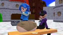 ass_rub ass_rubbing big_ass big_ass_(female) big_ass_cheeks big_asscheeks big_bubble_butt big_bum big_butt big_butt_(female) big_butt_cheeks blushing_male booty_shorts bubble_ass bubble_ass_(female) bubble_booty bubble_booty_(female) bubble_bum bubble_butt bubble_butt_(female) butt_rub butt_rubbing couple deekystjohn_(artist) kaibernation miles_broflovski_(deekystjohn) plaza rubbing_ass rubbing_butt sitting sitting_on_bench smg4 tari_(smg4) wide_ass wide_butt wide_hips