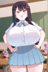 ai_generated black_hair female female_only huge_breasts long_hair nozomi_(akitokage01) schoolgirl tsundere