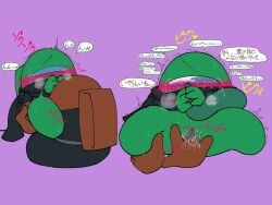 among_us among_us_green brown_(among_us) fingering fingering_pussy pussy pussy_juice spread_legs