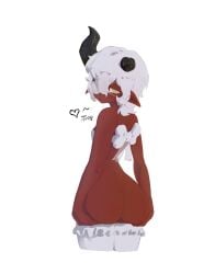 big_ass broken_horn dark_elf dark_skin eye_patch horns small_breasts stockings white_hair white_stockings without_panties