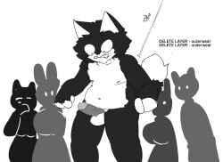 1boy anthro artszinco balls embarrassed erection feline furry male nude penis tagme