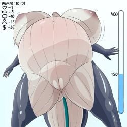 blue_body huge_ass huge_belly huge_breasts inflation tail whale xeddo