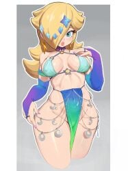 1girls breasts cleavage female female_focus female_only harem_outfit large_breasts light-skinned_female light_skin mario_(series) mineru128127 open_clothes princess_rosalina solo solo_focus super_mario_galaxy thick_thighs thighs wide_hips