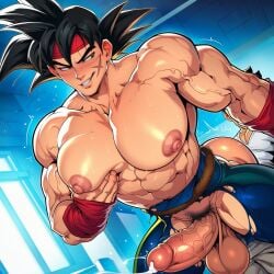 ai_generated ai_generated_image bardock big_pecs cumming_while_penetrating dragon_ball erection gay gay_incest grandfather grandfather_and_grandson grandpa_and_grandson incest male/male male_bottom male_only malicious_smile masculine_bottom muscular_bottom muscular_males only_male pecs pussiconagabrie son_gohan