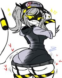 ass_focus big_ass clothed female female_only hearts j_(murder_drones) murder_drones thick_thighs