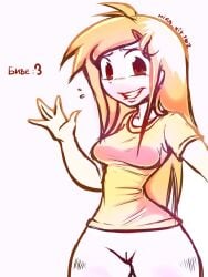 1girl bottomless female female_genitalia female_only humanoid kit_community kit_community_v2 looking_at_viewer mika_kit not_ai_generated pussy vagina