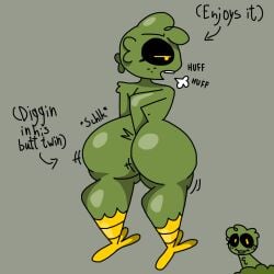 1boy ass ass_focus big_ass boogieworm42 digging_up_in_they_ass femboy meme monster original original_character