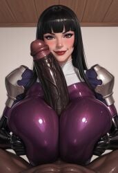 ai_generated big_ass civitai huge_breasts impossible_clothes kamori_sayaka latex_clothing latex_gloves latex_legwear latex_thighhighs nun nun_outfit purple_bodysuit rindou_aya_style shiny_clothes voluptuous