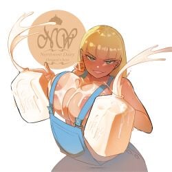 aged_up banjabu big_boobs big_breasts big_tits blonde_hair gravity_falls green_eyes huge_boobs huge_breasts huge_tits light-skinned_female light_skin massive_boobs massive_breasts massive_tits milk overalls pacifica_northwest voluptuous voluptuous_body voluptuous_female