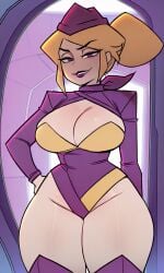 1girl ai_generated big_breasts female female_focus gameoverse glitch_productions miss_information_(gameoverse) rcos solo solo_female solo_focus woman