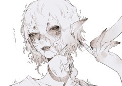 2d after_oral blush blushing cock cum cum_in_mouth cum_on_face dick fangs hair hairband half-closed_eyes holding_penis japanese_text kusuriuri_(mononoke) long_ears makeup mononoke nail_polish nails open_mouth penis pointy_ears saliva saliva_string saliva_trail trembling trembling_for_pleasure