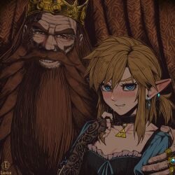 age_difference ai ai_art ai_generated almond_eyes androgynous beard blue_eyes blush boyfriend bride cheating couple couple_(romantic) couple_focus crossdressing cute dress earrings femboy feminine_male feminization fingerless_gloves gay girly girly_boy gloves golden_hair hylian hylian_ears implied_cheating king lace_gloves link link_(breath_of_the_wild) link_(tears_of_the_kingdom) long_beard looking_at_viewer luxica netorare nintendo novelai old_man older_male ponytail romantic the_legend_of_zelda trap triforce twink uncensored yaoi younger_femboy