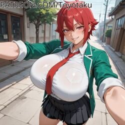ai_generated aizawa_tomo big_breasts breasts female high_resolution highres huge_boobs huge_breasts large_boobs large_breasts looking_at_viewer mature mature_female milf mommy patreon thighs tomo-chan_wa_onna_no_ko tongue tongue_out toyotaku