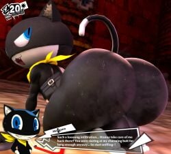 1boy 3d all_fours alternate_version_at_source alternate_version_available anthro anthro_male anthro_only ass ass_focus atlus balls ballsack barefoot big_ass big_balls big_butt big_butt_(male) big_thighs black_fur blue_eyes cat dipstick_tail doommusk english_text fat_ass feet felid feline felis femboy furry furry_male furry_only gay genitals huge_ass kneeling looking_back male male_only mammal mask morgana_(persona) musk musky musky_ass naked no_sex non-human nonhuman nude open_mouth persona persona_5 presenting_hindquarters shortstack shortstack_femboy solo solo_male sweat sweatdrop sweaty sweaty_ass text text_box thick_thighs thighs user_interface