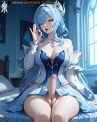 1futa 1futanari 1girl 1girls adult adult_female ai_generated balls ballsack bare_shoulders big_breasts blowjob_gesture blue_hair boobs breasts bust busty busty_female busty_girl clothes clothing cock detached_sleeves dick dickgirl dress fancy_clothing fellatio_gesture female foreskin futa futanari genshin_impact girl hair_between_eyes hair_ornament half-erect hoyoverse large_breasts machine_muse mature mature_body mature_female mihoyo odette_(genshin_impact) penis purple_eyes pussy sexy sexy_body sitting sleeves snezhnaya_girls solo testicles tits trans trans_woman uncensored vagina watermark