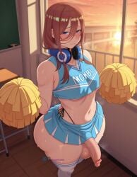 1femboy 1futa ai_generated angel_yukkis ass big_ass blue_thong breasts cheerleader curvy curvy_female curvy_femboy curvy_figure day fat_ass femboy futanari go-toubun_no_hanayome high_school high_school_student little_breasts little_tits nakano_miku nipples oppai room sexy_female sexy_pose skirt sleeveless_shirt thong tits voluptuous_female voluptuous_futanari