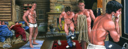 2012 artist_logo realistic traditional_media dated rick_chris_(artist) gay yaoi original tagme male male_only